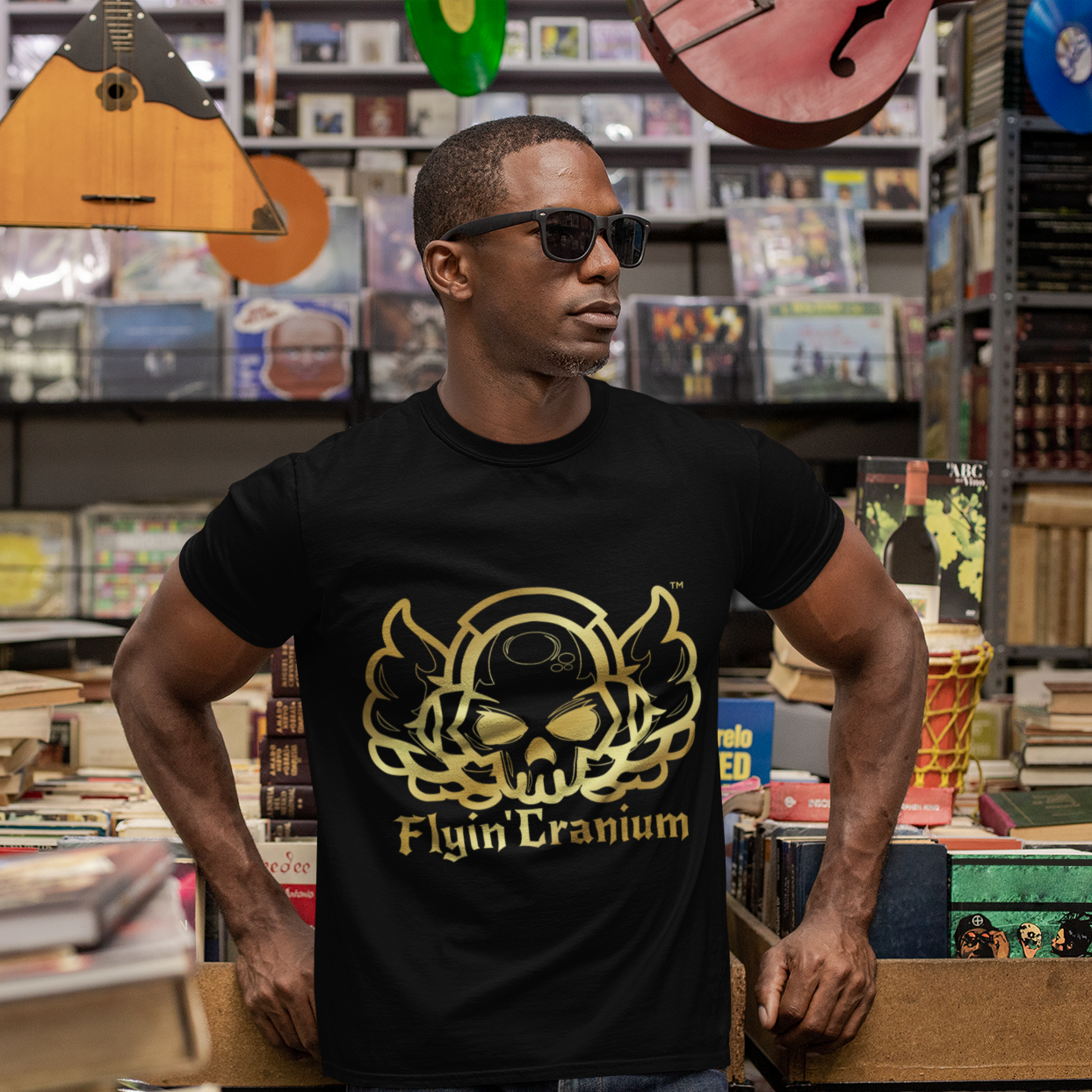 - Flyin'Cranium Original 'Golden' Unisex T-Shirt -